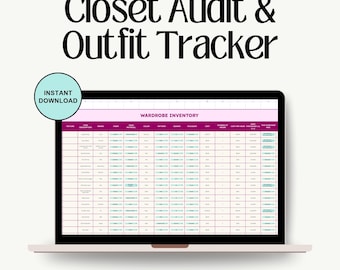 Closet Audit & Outfit Tracker: Wardrobe Planner Spreadsheet (Digital Download)