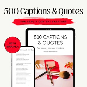 500 Beauty Captions for Influencers | Editable/Google Docs/Word/PLR/MRR/Social Media Content/Captions Vault/Captions Pack/Content Ideas