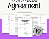 Content Creator Agreement | Freelance Contract Template | Influencer Social Media Agreement | Editable Google Docs + Word