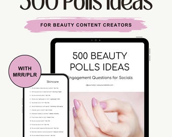 500 Beauty Polls: Social Media Engagement Ebook (MRR & PLR)