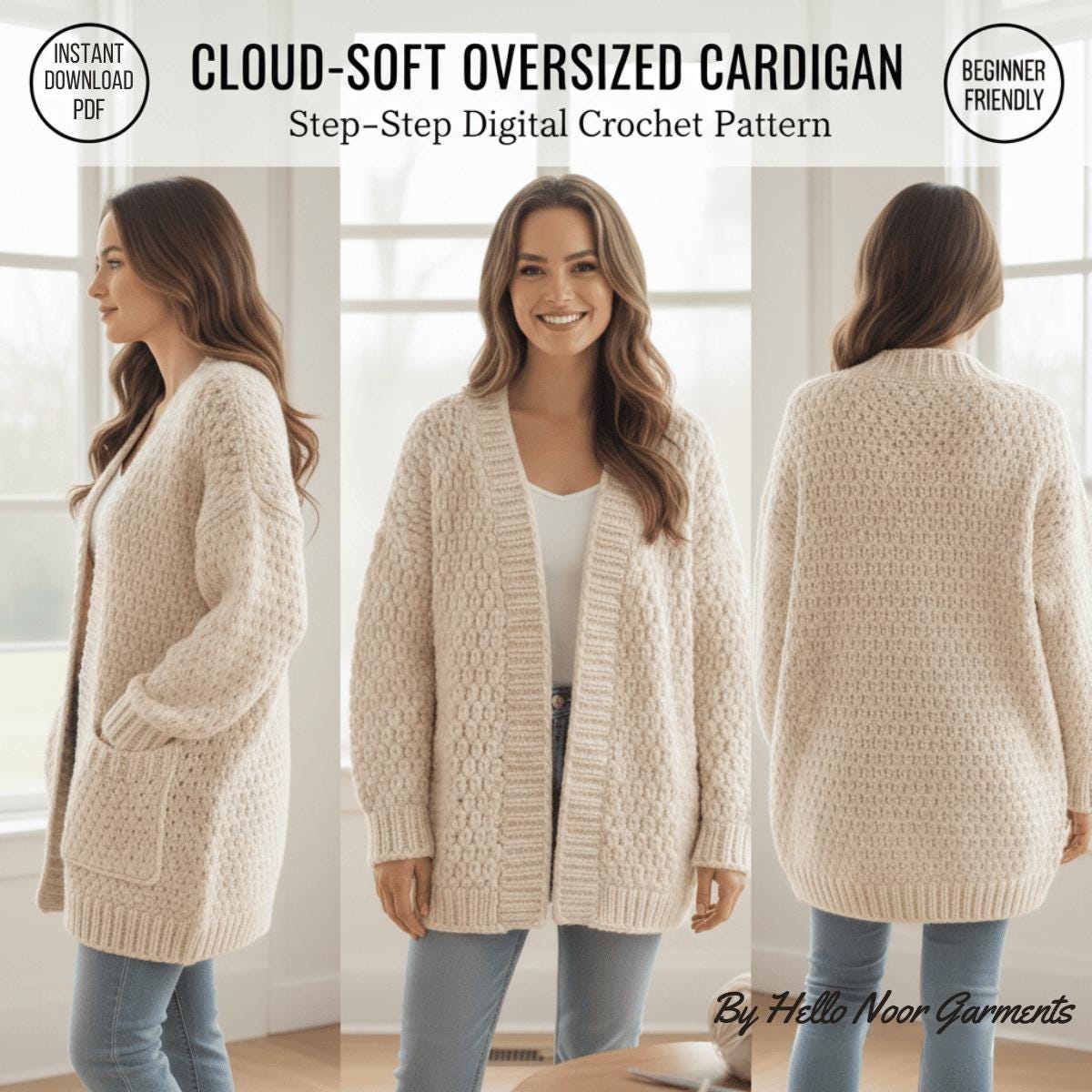 Oversized Cardigan Crochet Patterns for an Easy Fit 3 Oversized Cardigan Crochet Pattern Beginner Friendly