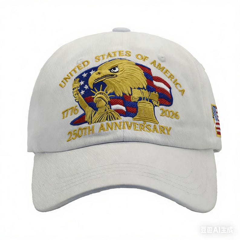 USA 250th Anniversary Hat Cap Eagle 1776 2026 Embroidered Red Veteran ...