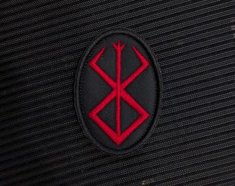 Mark of Sacrifice Embroidered Patch, Dark Fantasy Morale Badge for Backpack, Red Symbol Embroidery, Berserk embroidery patch
