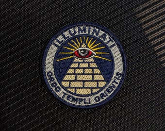 Illuminati Pyramid Patch, Ordo Templi Orientis Embroidered Patch, Eye of Providence Iron On Badge, Masonic Mystic Morale Patch, Secret Society
