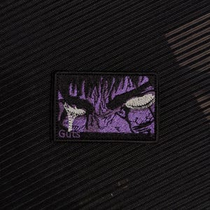 Anime eyes patch, Struggler Intense Gaze Patch, Purple Berserker Spirit Badge, Angry Anime Eyes Embroidery, Dark Fantasy Warrior Stare Patch