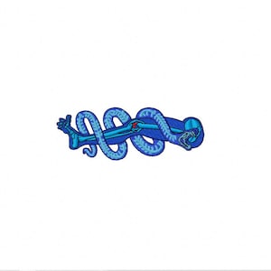 Snake machine embroidery design / Snake embroidery files / Instant download