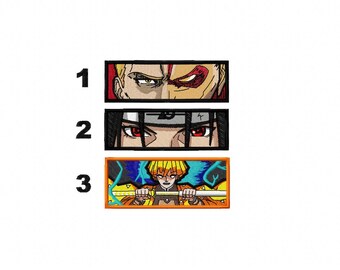 Anime Eyes Embroidered Patch, Machine Embroidery, Anime Fan Gift, Hook and Loop Patches, Anime Fan Gift