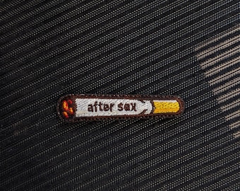 Cigarette Patch, Funny Embroidered Velcro Badge, Smoke After Sex Humor Patch, Smoking patch