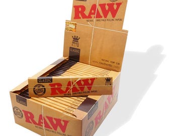12 x RAW Classic Natural Unrefined Rizla Rolling Papers Slim 110mm King size NEW