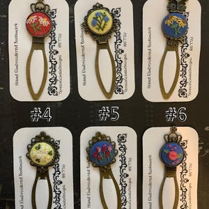Vintage style Handmade Embroidered Bookmark, Paperclip style, Librarian gift, Reader gift