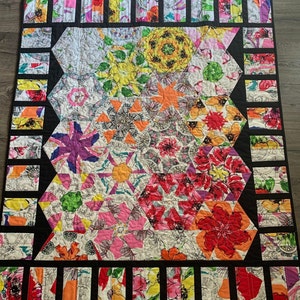 Kaleidoscope handmade quilt, 43 x 50&quot;
