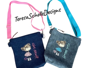 Crossbody bag/purse, Girl Stuff on Denim