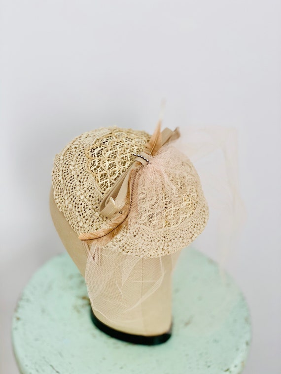 Vintage 1930s Fascinator/ Vintage 1930s Hat/ Ribbo