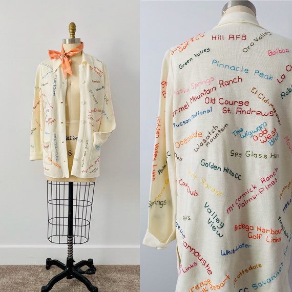 Rare Vintage Hand Embroidered Cardigan/Statement J