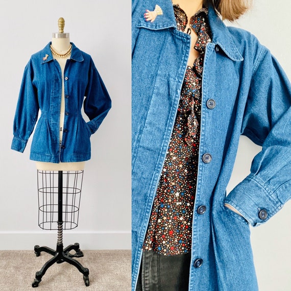 Vintage 1970s Denim Jacket/ Blue Jean Jacket/ Ball