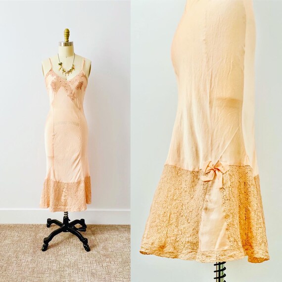 Vintage 1930s Silk Lingerie Dress/Vintage Lingerie