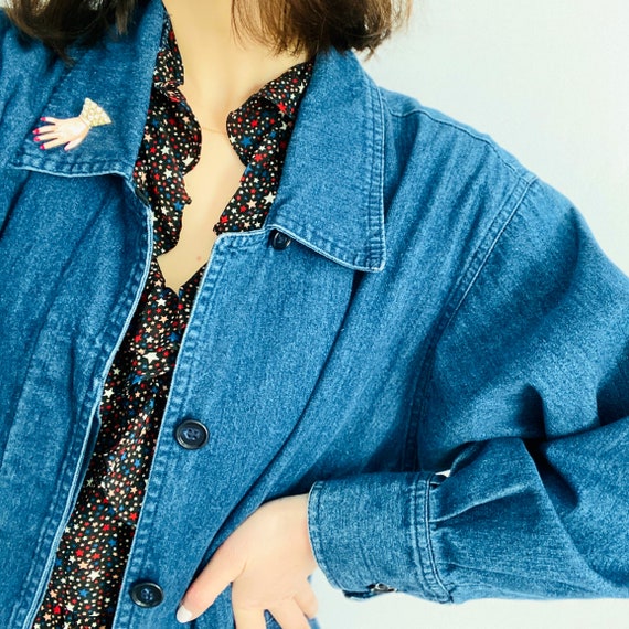 Vintage 1970s Denim Jacket/ Blue Jean Jacket/ Ball