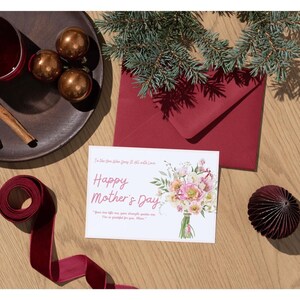 Cartão de Dia das Mães para a mamãe | Pensativo e elegante | Download em PDF (5 cartões para impressão)