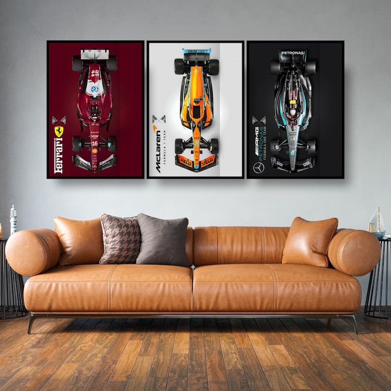 Formula One Car Racing Poster Formula 1 Racing Car Posters Set of 3 | F1 Motorsport Wall Art Digital ...