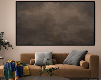 Abstrakte Wolke Wand Kunst 2er Set | Braun schwarz Moody druckbare, extra große digitaler Download, Wabi Sabi Home Decor