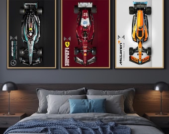 Formel 1 Rennauto Poster 3er Set | F1 Motorsport Wall Art Digital Download, Racing Fan Geschenk Printable
