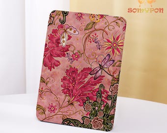 Pink Floral Dragonfly Kindle Case,2024 Kindle 10/11/12th,Paperwhite 6.8" 7",PW 5/6/7 Personalized ,Kindle Colorsoft Case,Auto Wake/Sleep