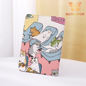 Nail Spa Cats Kindle Case,2024 Kindle 10/11/12th,Paperwhite 6.8&quot; 7&quot;,PW 5/6/7 Personalized ,Kindle Colorsoft Case,Auto Wake/Sleep
