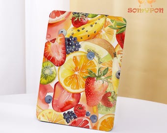 Funda para Kindle con collage de frutas, Kindle 2024 (10, 11 y 12), Paperwhite de 6,8" y 7", PW 5/6/7 personalizada, funda suave con función de encendido y apagado automático.