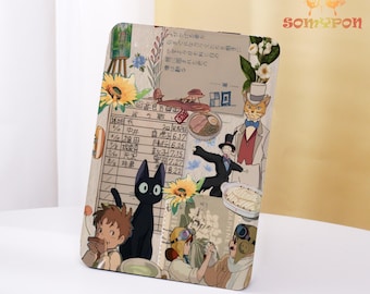 Ghibli Patchwork  Kindle Case,2024 Kindle 10/11/12th,Paperwhite 6.8" 7",PW 5/6/7 Personalized ,Kindle Colorsoft Case,Auto Wake/Sleep
