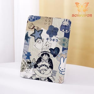 One Piece Blue Collage  Kindle Case,2024 Kindle 10/11/12th,Paperwhite 6.8&quot; 7&quot;,PW 5/6/7 Personalized ,Kindle Colorsoft Case,Auto Wake/Sleep