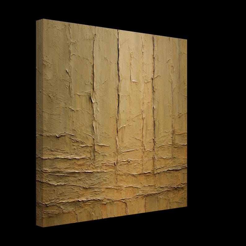 Lienzo impreso «Recuerdo del limo», Arte de tierra texturizado 40x40 cm / 16x16″