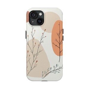 Stylish Tough Phone Cases with Abstract Botanical Design, Unique Gift for Nature Lovers, Trendy Phone Cover, Durable Protection for All