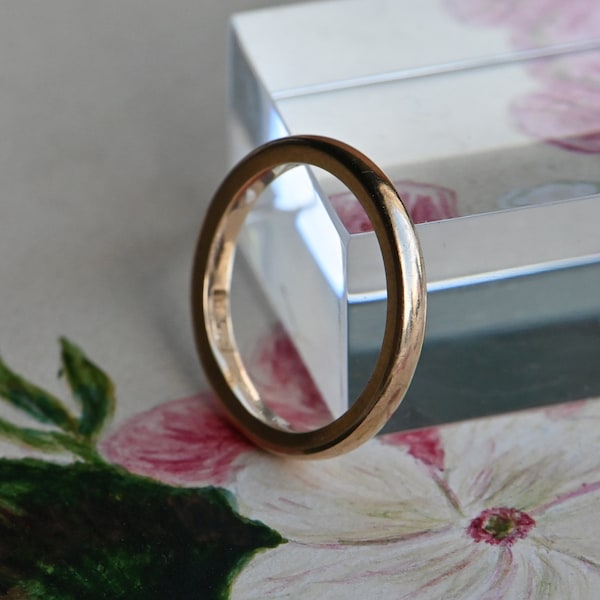 Antique 1920s 14K yellow gold plain wedding band