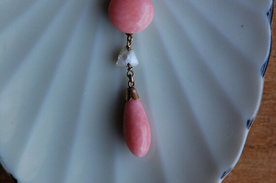 Antique Edwardian 1910s faux coral pendant neckla… - image 6