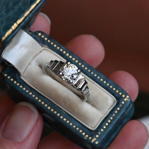 Vintage 18K Art Deco 1930s 1.12 carat OEC diamond engagement ring image 4