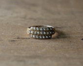 Antique Victorian 15CT gold and seed pearl ring ∙ antique pearl ring
