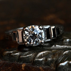 Vintage 18K Art Deco 1930s 1.12 carat OEC diamond engagement ring image 6