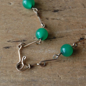 vintage jade glass bead necklace SUGAR SNAP image 5