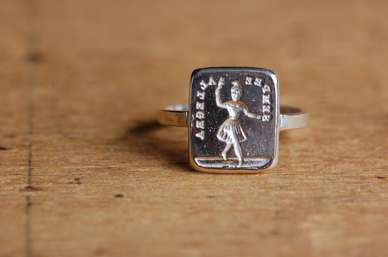 ALWAYS HAPPY Cachet Collection Victorian reversible wax seal charm or ring Ballerina, joy, under pressure, tree image 6