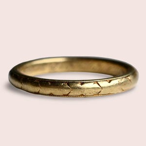 Antique &quot;3-14-18&quot; Edwardian 1910s SIZE 6 1/2 US 18K yellow gold wedding band