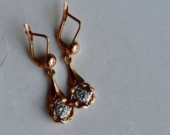 Vintage 1950s mid-century retro .55 CTW droplet earrings