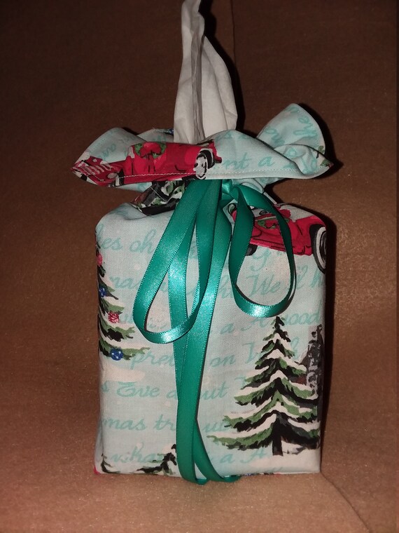 Christmas Red Pick Up Truck Log Cabin American Flag Tissue Etsy