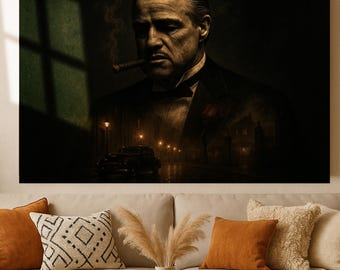 Mafia Boss gehärtetes Glas Wandkunst: Noir Gangster Decor