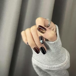 Cat eye nail,nail polish,nail art,nail press on,star press on nail,nail design,handmade nail,gift for her