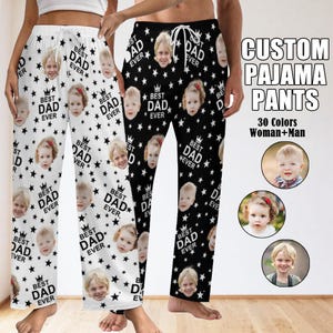 Custom Dad Pajama Pants, Personalized Pajamas Pants, Father&#39;s Day Gift for Him,Face on Pajama, Personalized Face Pajamas,Custom Face Pajamas