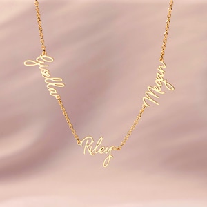 Multi Name Necklace,Personalized Family Necklace,Multiple Kids Name Necklace For Mom,3 Name Necklace,Baby Name Necklace,Mothers Day Gift