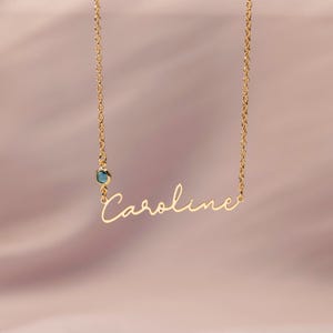 Name Necklace with Birthstone,Custom Birthstone Name Necklace,Personalised Mother Necklace,Mother&#39;s Day Gift,Valentine&#39;s Day gift,For Wife