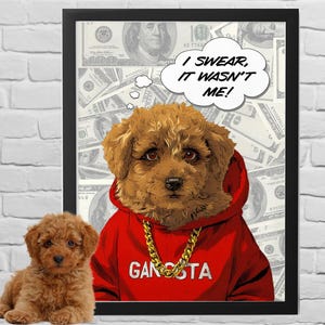 Cartoon Pet Portrait – Pet with Character Design– Pet Memorial Design Digital Art