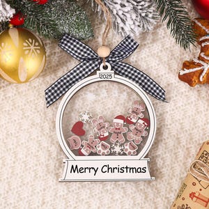 Personalized Gingerbread Family Ornament,2025 Family Christmas Ornament,4D Shake Personalized Cookie Ornament,Family Gift,Gift For Christmas