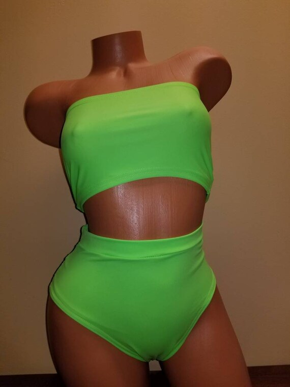 neon green swimsuit